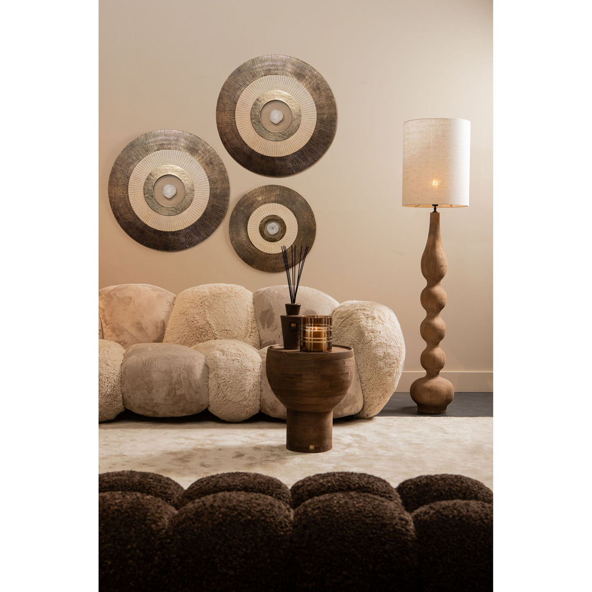 Stehlampe – Glattes Design, Runde Form, Mangoholz, Natur – Altus | PTMD
