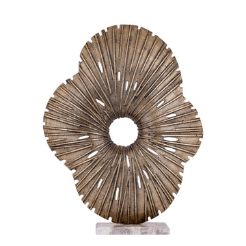 Statue – Organisches Design, Aluminium Material, Gold, L – Vija | PTMD