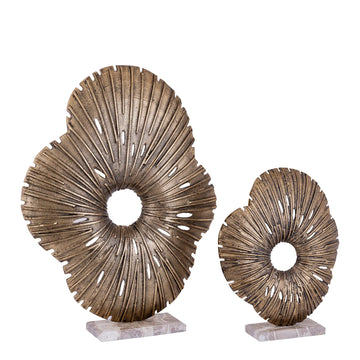 Statue – Organisches Design, Aluminium Material, Gold, L – Vija | PTMD