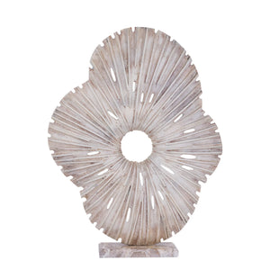 Statue - cast aluminum, stone, handmade, beige, organic open, L – Vija | PTMD