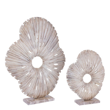 Statue - Cast Aluminum, Stone, Handmade, Beige, Organic Open, S - Vija | PTMD