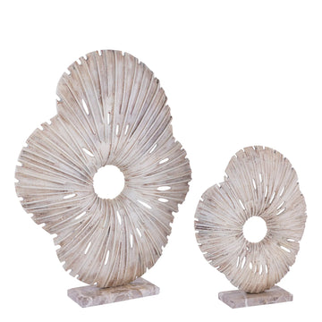 Statue – Organisches Design, Aluminium Material, Beige, S – Vija | PTMD
