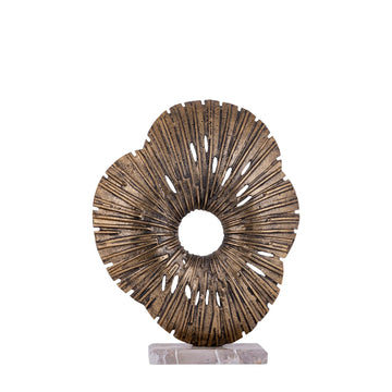 Statue - cast aluminum, stone, handmade, gold-colored, organically open, S – Vija | PTMD