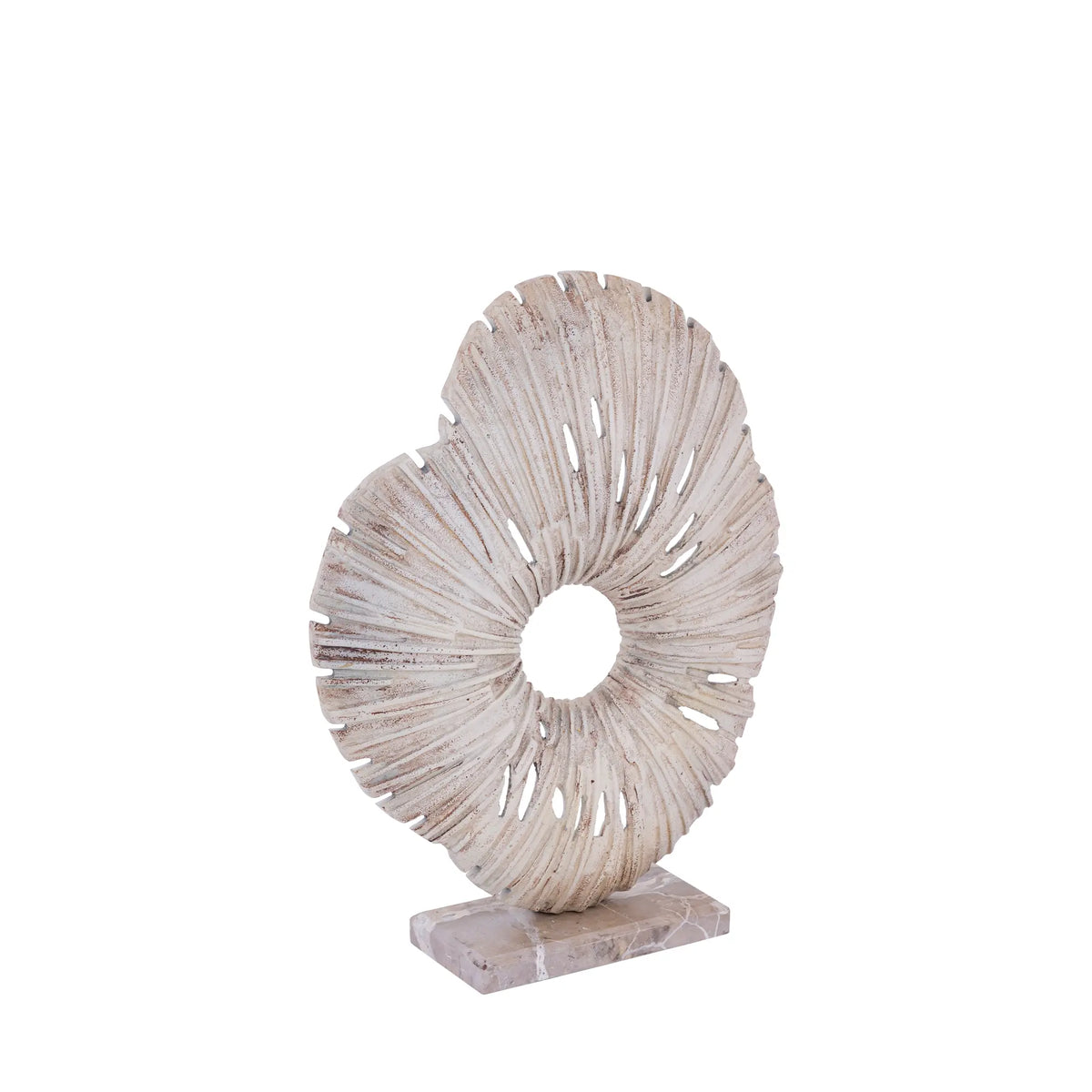 Statue - Cast Aluminum, Stone, Handmade, Beige, Organic Open, S - Vija | PTMD
