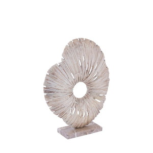 Statue - Cast Aluminum, Stone, Handmade, Beige, Organic Open, S - Vija | PTMD