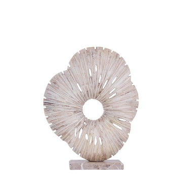 Statue – Organisches Design, Aluminium Material, Beige, S – Vija | PTMD