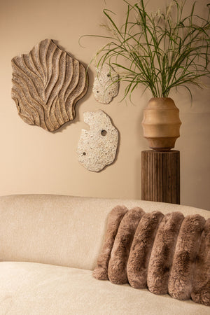 Wandpaneel – Beige MDF, Organische Form, Wellenförmiges Design - Abbie | PTMD