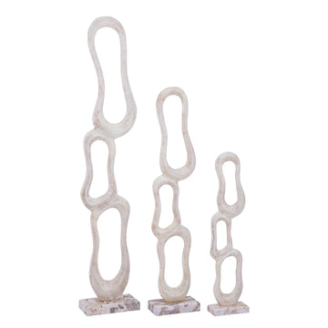 Statue – Abstraktes Design, Aluminium Material, Beige, S – Camare | PTMD