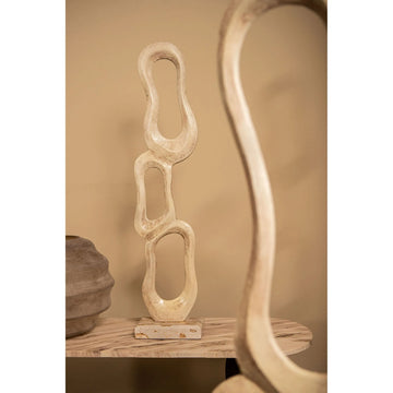Statue – Abstraktes Design, Aluminium Material, Beige, S – Camare | PTMD