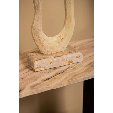 Statue – Abstraktes Design, Aluminium Material, Beige, S – Camare | PTMD