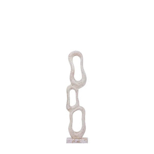 Statue - Cast Aluminum, Marble Stone, Handmade, Beige, Abstract Open, S – Camare | PTMD