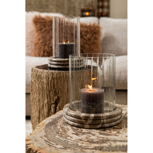 Lantern – Marble Base, Round Glass Design, Clear Color Scheme, S – Jolee | PTMD