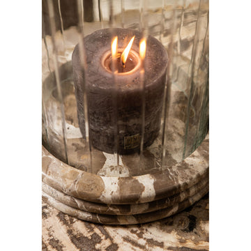 Lantern – Marble Base, Round Glass Design, Clear Color Scheme, S – Jolee | PTMD