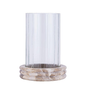 Lantern – Marble Base, Round Glass Design, Clear Color Scheme, S – Jolee | PTMD