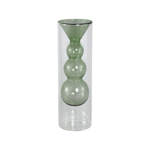 Vase – Blue-Green Glass, Bulbous Inner Shape, Large – Yanna | PTMD