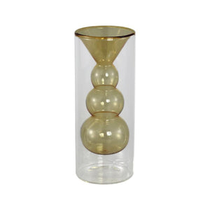 Vase – Amber glass, Bulging inner shape, Small, A – Yanna | PTMD