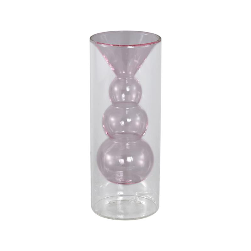 Vase – Bright pink glass, Bulged inner shape, Small, A – Yanna | PTMD