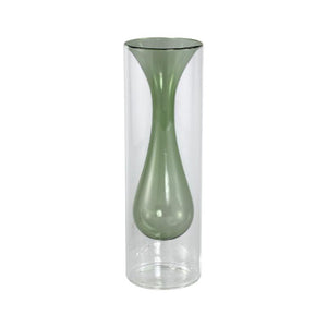 Vase - Blue-Green Glass, With Inner Handles, Large Form - Yanna | PTMD