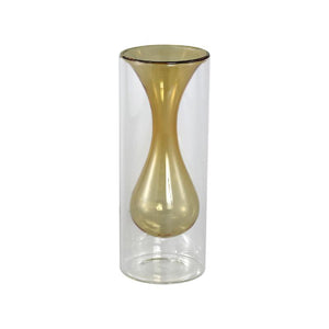 Vase – Glas Material, Innenstruktur Design, Bernstein, Klein Innen – Yanna | PTMD