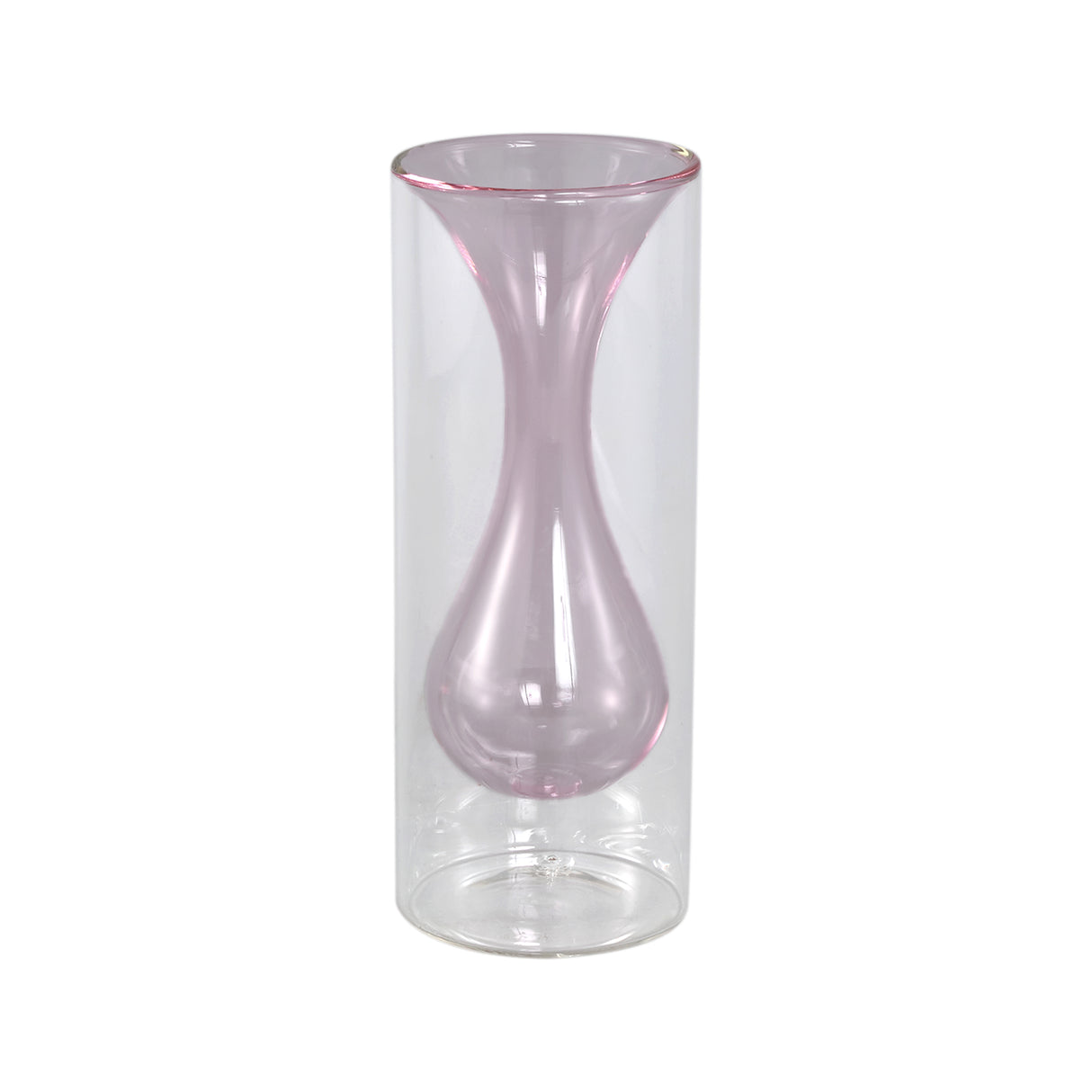 Vase – Glas Material, Innenstruktur Design, Hellrosa, Klein Innen – Yanna | PTMD