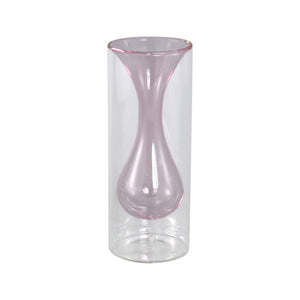 Vase – Glas Material, Innenstruktur Design, Hellrosa, Klein Innen – Yanna | PTMD