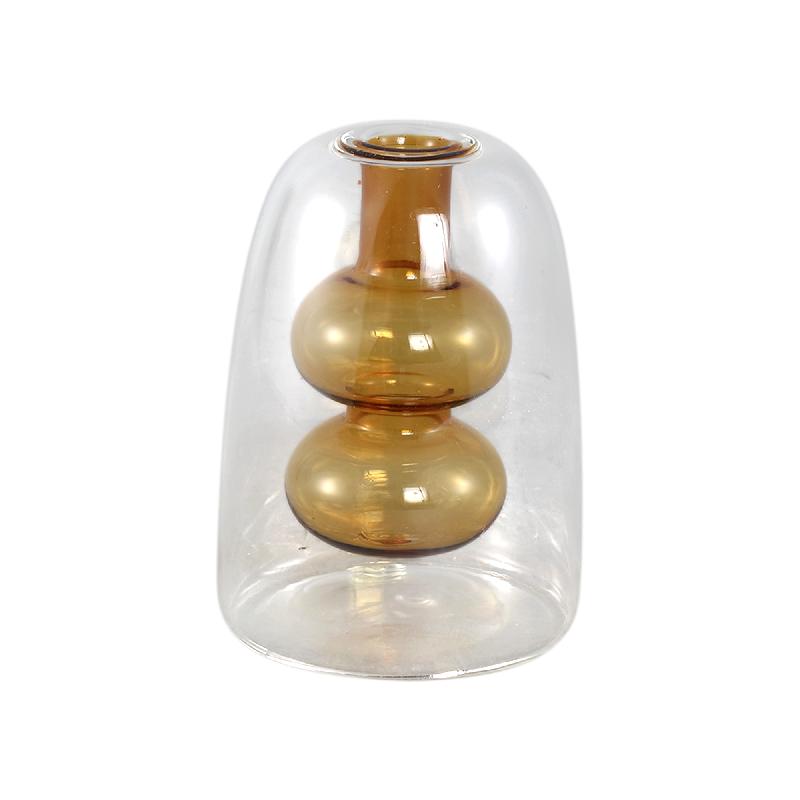 Vase – Amber glass, Bulging inner shape, B – Yanna | PTMD