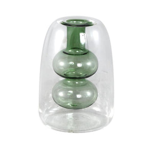 Vase – Blue-Green Glass, Bulbous Interior, B – Yanna | PTMD