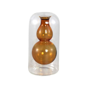 Vase – Amber glass, bulbous inner shape, C – Yanna | PTMD