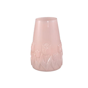 Vase – Luminous Pink Glass, Round Shape, Tulip Decor, L – Beatrize | PTMD
