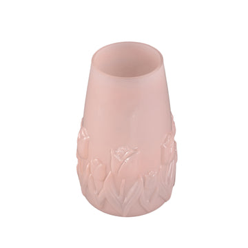 Vase – Luminous Pink Glass, Round Shape, Tulip Decor, L – Beatrize | PTMD