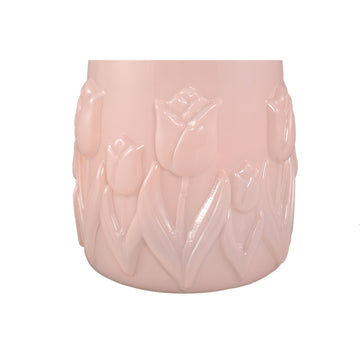 Vase – Light Pink Glass, Round Shape, Tulip Decor, S – Beatrize | PTMD