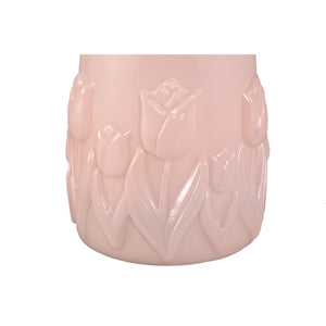 Vase – Luminous Pink Glass, Round Shape, Tulip Decor, L – Beatrize | PTMD