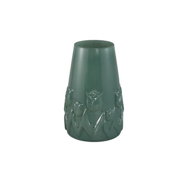 Vase – Tulpen Design, Runde Form, Glas Material, Petrolgrün, L – Beatrize | PTMD