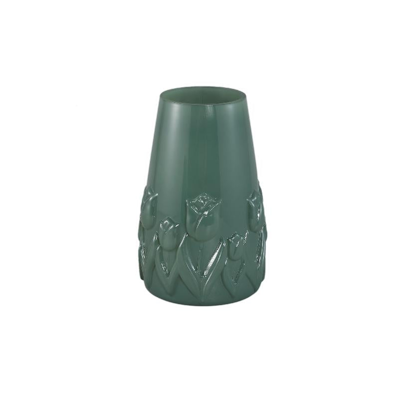 Vase – Tulpen Design, Runde Form, Glas Material, Petrolgrün, L – Beatrize | PTMD