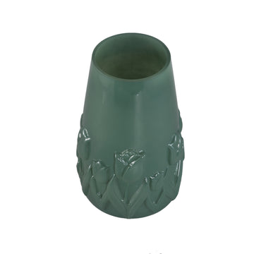 Vase – Petrol Glass, Round Shape, Tulip Decor, L – Beatrize | PTMD