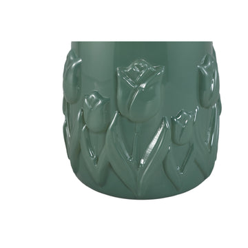Vase – Petrol Glass, Round Shape, Tulip Decor, L – Beatrize | PTMD