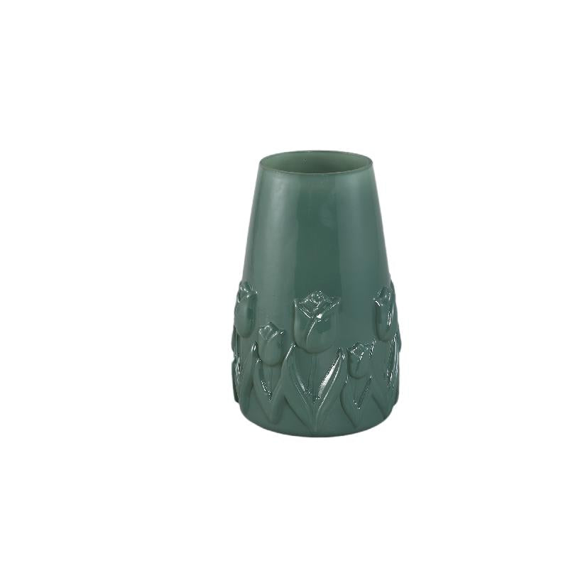 Vase – Petrol Glass, Round Shape, Tulip Decor, S – Beatrize | PTMD