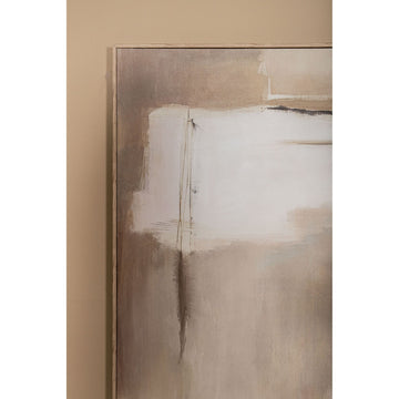 Wandpaneel – Abstraktes Design, Rechteckige Form, Leinwand Material, Beige, A – Olger | PTMD
