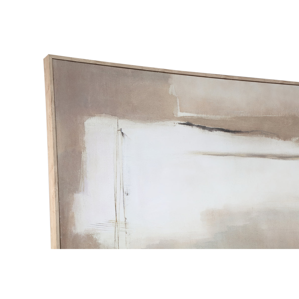 Wandpaneel – Abstraktes Design, Rechteckige Form, Leinwand Material, Beige, A – Olger | PTMD