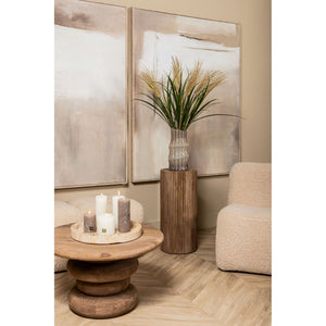 Wandpaneel – Abstraktes Design, Rechteckige Form, Leinwand Material, Beige, B – Olger | PTMD