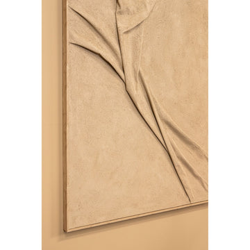 Wandpaneel – Wellen Design, Rechteckige Form, Textil Material, Sand, S – Dizze | PTMD