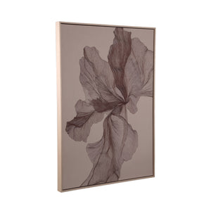 Wandpaneel aus Polyester-Canvas mit Kiefernholzrahmen, Blumenmotiv und Hellbraun-Finish – Lorinde | PTMD