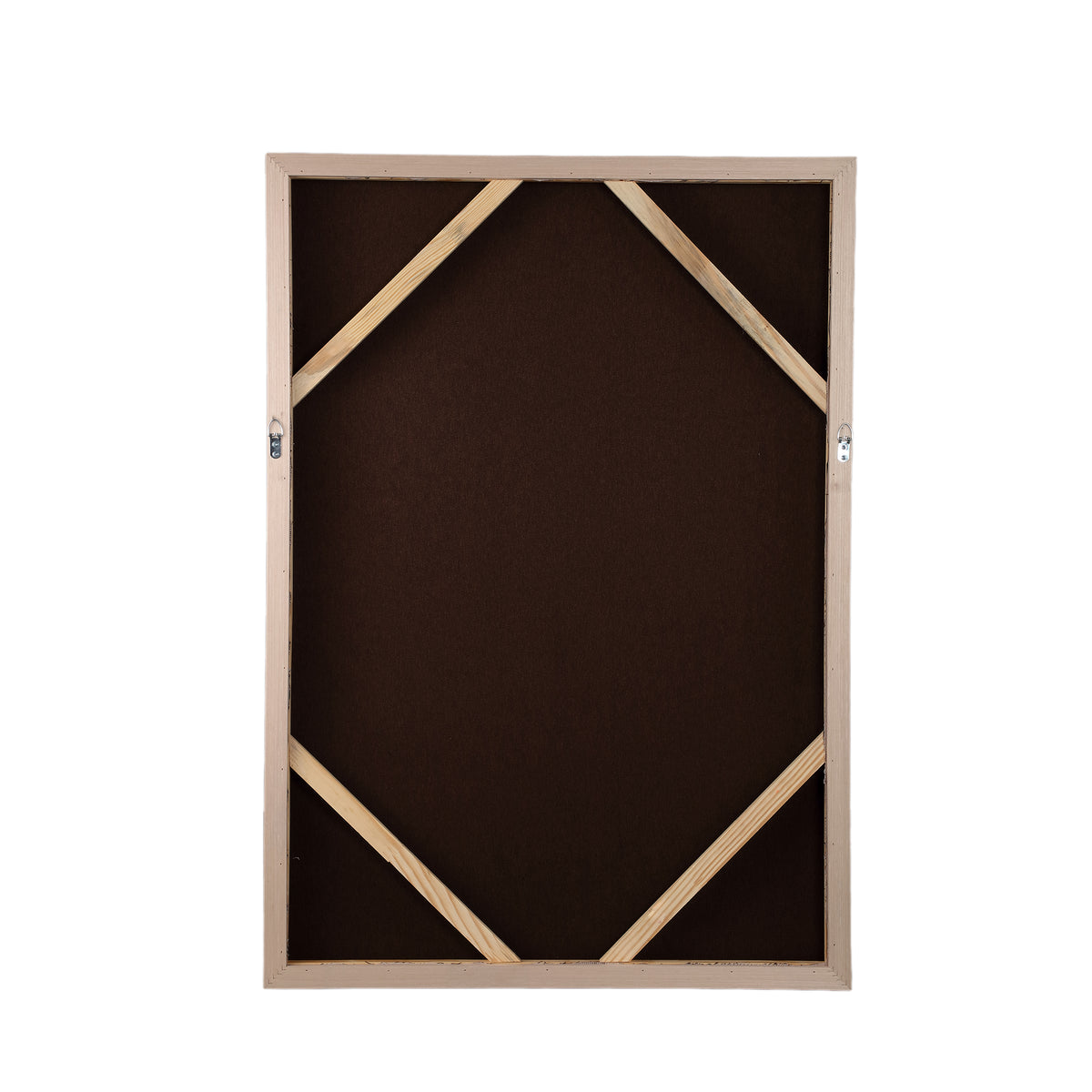 Wandpaneel aus Polyester-Canvas mit Kiefernholzrahmen, Blumenmotiv und Hellbraun-Finish – Lorinde | PTMD