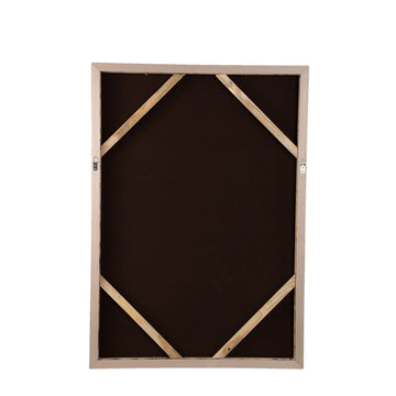 Wandpaneel aus Polyester-Canvas mit Kiefernholzrahmen, Blumenmotiv und Dunkelbraun-Finish – Lorinde | PTMD