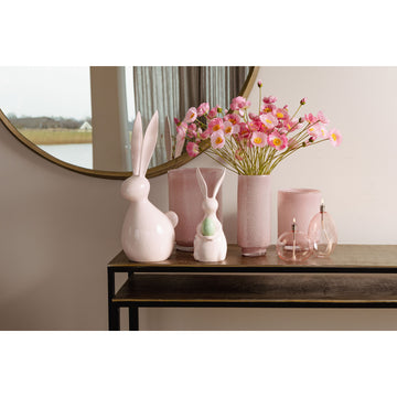 Vase - Pink Glass, Round Shape, Straight Base, M - Hervy | PTMD