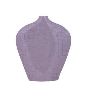 Vase – Quadratisches Muster, Ovale Form, Eisen Material, Lila, L – Chelton | PTMD