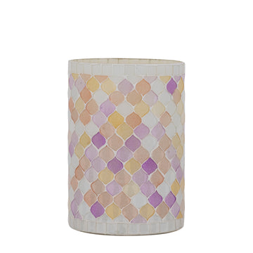 Windlicht – Glas Material, Hellrosa Ton, Mosaik Design, M – Zadie | PTMD