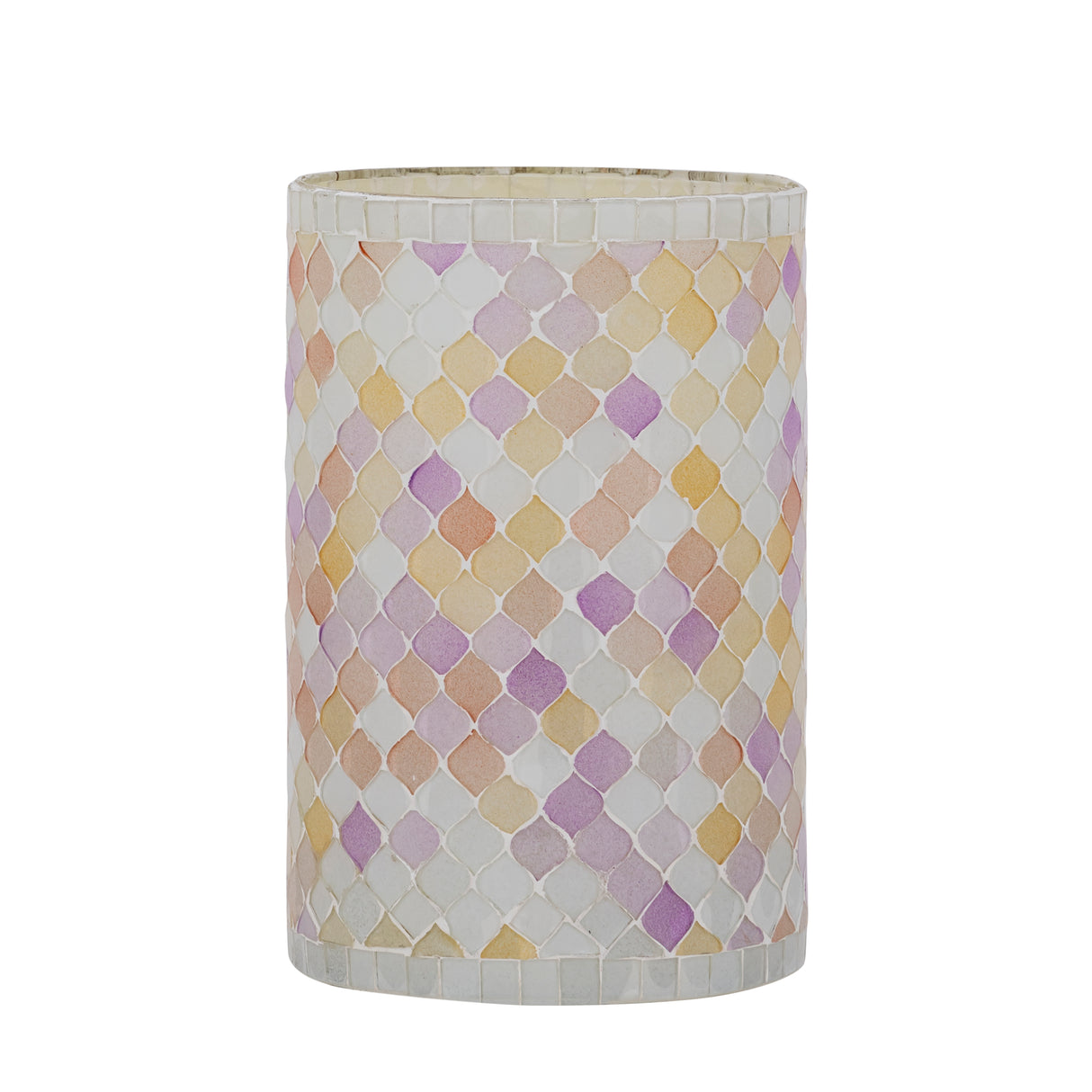Windlicht – Glas Material, Hellrosa Ton, Mosaik Design, L – Zadie | PTMD