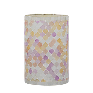 Windlicht – Glas Material, Hellrosa Ton, Mosaik Design, L – Zadie | PTMD