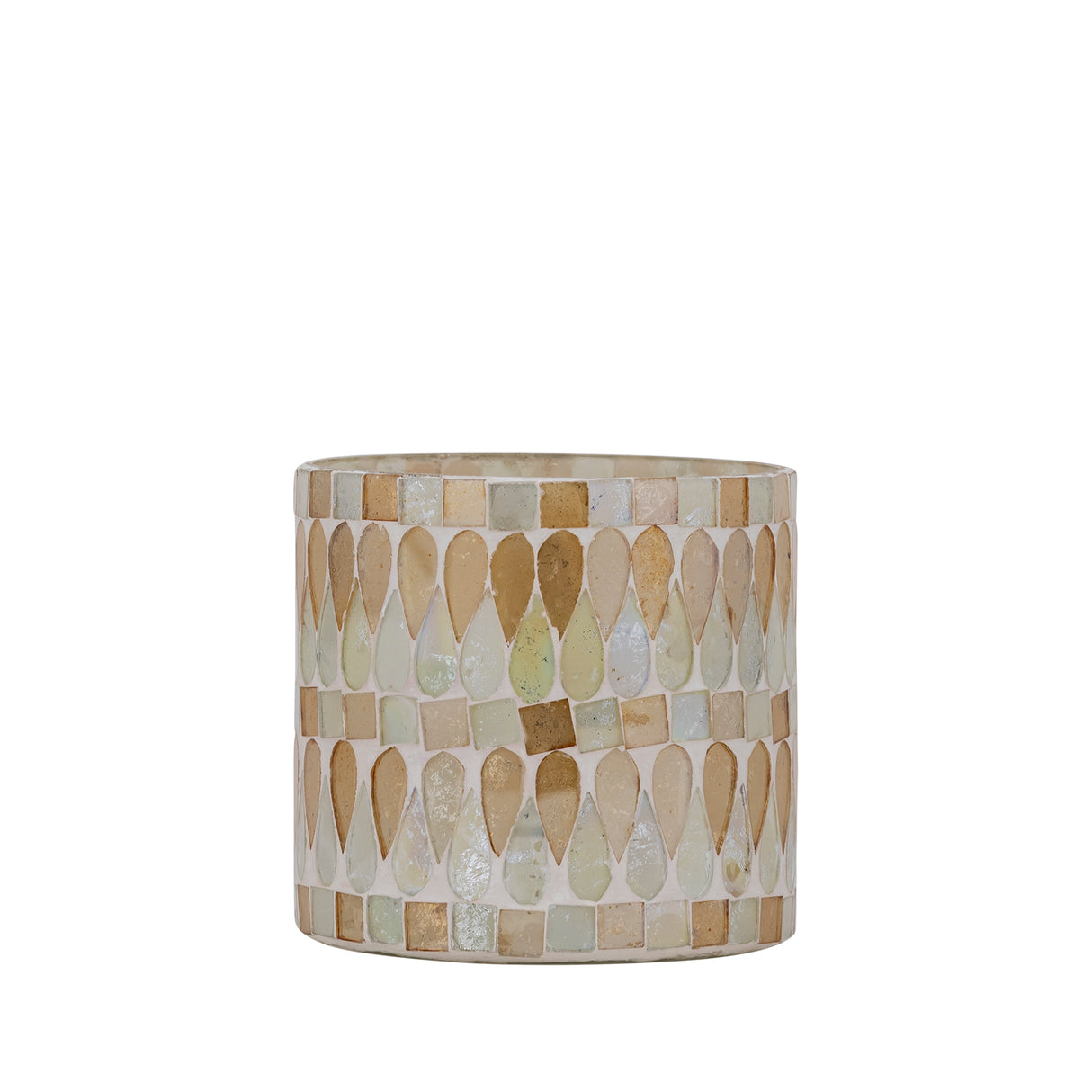 Windlicht – Glas Material, Natur Ton, Mosaik Design, S – Zadie | PTMD